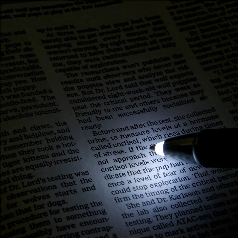 GS GLOWSEEN Lighted tip Penlight,LED Ballpoint Flashlight Writing Pens for Night Writer - 2 PK (White Light) - Image 5